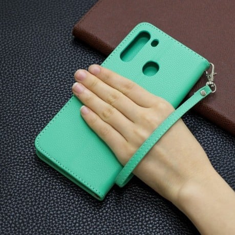 Чехол-книжка Texture Single на Samsung Galaxy A21- зеленый