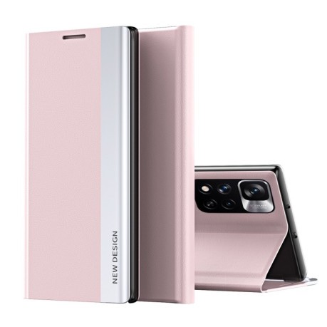 Чехол-книжка Electroplated Ultra-Thin для Xiaomi Redmi Note 11 Pro 5G (China)/11 Pro+ - розовый