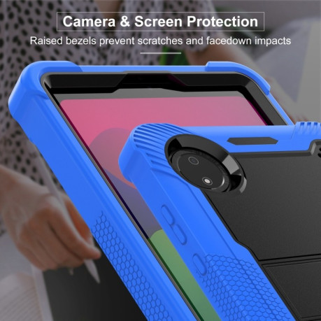 Чохол Silicone Hybrid PC Tablet Case with Holder &amp; Shoulder Strap для Xiaomi Redmi Pad SE 8.7 - Black + Dark Blue