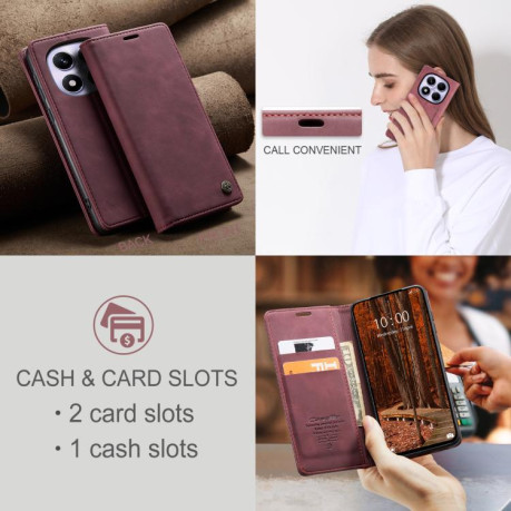Чехол-книжка CaseMe-013 Multifunctional на Xiaomi Redmi Note 14 Pro 4G Global - красный