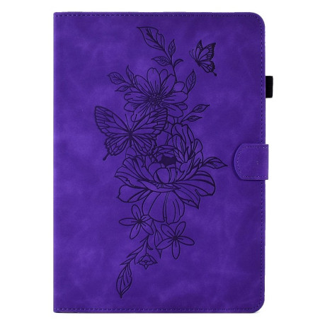 Универсальный Чехол-книжка Butterfly Peony Embossed для Планшета диагональю 10 - фиолетовый