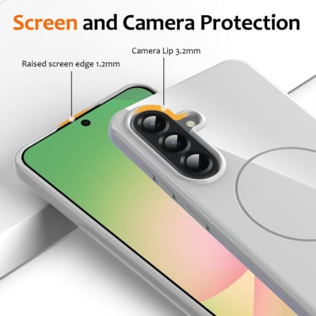 Чохол Glossy TPU Shockproof з MagSafe на Samsung Galaxy A17 5G/4G - білий