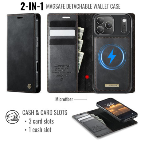 Чехол-книжка CaseMe C49 магнитный с RFID-блокировкой для iPhone 17 Pro — чёрный