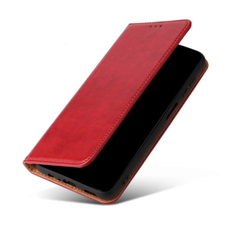 Шкіряний чохол-книжка Fierre Shann Genuine для Samsung Galaxy A55 5G - червоний