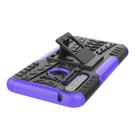 Противоударный чехол Tire Texture на Realme 5 Pro/Realme Q - фиолетовый