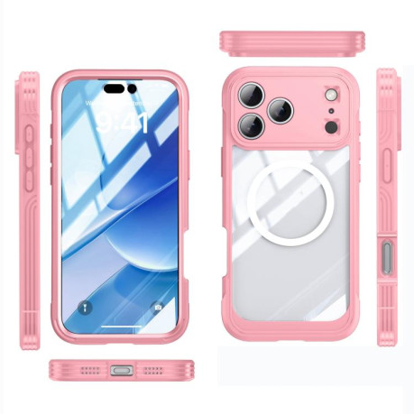 Двосторонний противоударный чехол Life Waterproof MagSafe Magnetic Rugged для iPhone 17 Pro Max - розовый