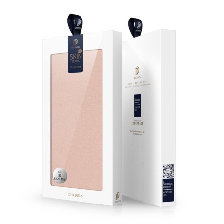 Чехол-книжка DUX DUCIS на Samsung Galaxy S22 Ultra 5G - розовое золото