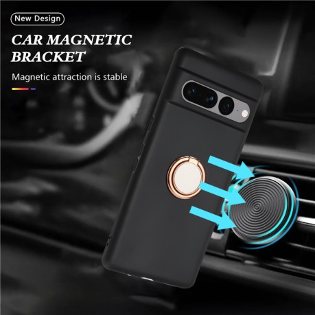 Противоударный чехол Matte with Ring Holder для Google Pixel 8a - розовое золото