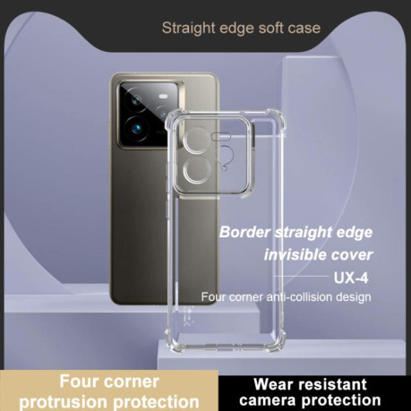 Ударозащитный чехол IMAK UX-4 Series Four-corner Shockproof на Realme GT7 Pro - прозрачный