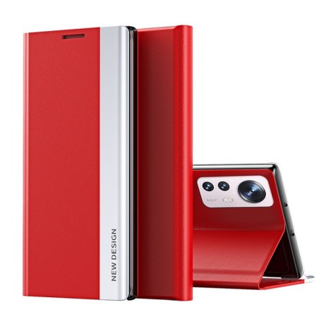 Чехол-книжка Electroplated Ultra-Thin для Xiaomi 12 Lite - красный