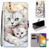 Чехол-книжка Coloured Drawing Cross для Samsung Galaxy A04s/A13 5G - Big Cat Hugging Kitten