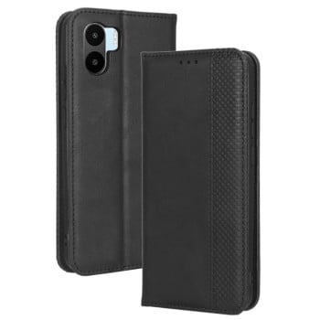 Чехол-книжка Magnetic Buckle Retro Crazy Horse Texture на Xiaomi Redmi A1/A2 - черный