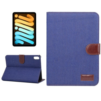 Чехол-книжка Denim Texture на iPad mini 7/ mini 6 - темно-синий