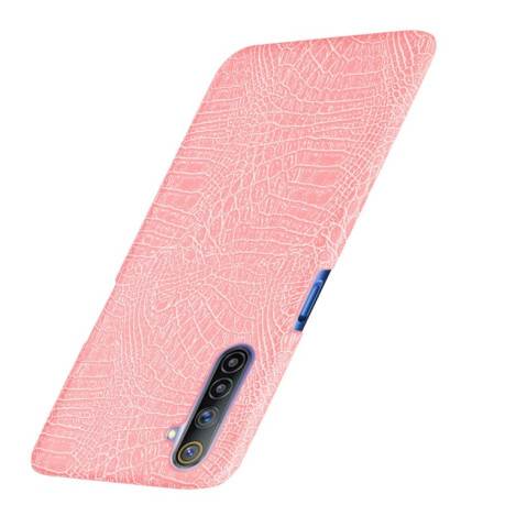 Ударопрочный чехол Crocodile Texture на Realme 6 - розовый