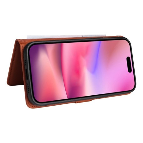 Чехол-книжка BETOPNICE BN-005 2 in 1 Detachable Imitate Genuine Leather для iPhone 16 - коричневый