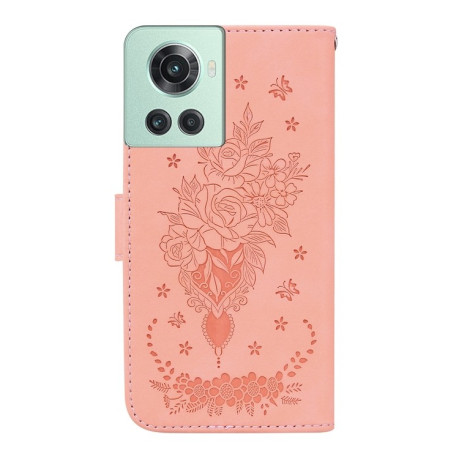 Чохол-книжка Butterfly Rose Embossed для OnePlus 10R / Ace - рожевий