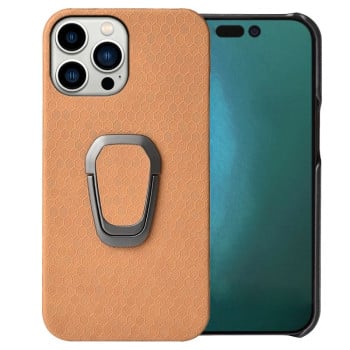 Противоударный чехол Honeycomb Ring Holder для iPhone 14 Pro - оранжевый