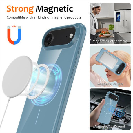 Противоударный чехол Glossy TPU Shockproof MagSafe на iPhone Air - синий