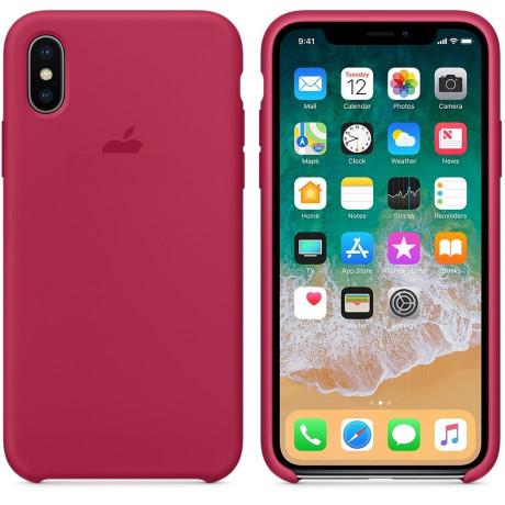 Силіконовий чохол Silicone Case Rose Red на iPhone X/Xs