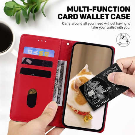Чохол-книжка Cute Cats RFID Leather для Xiaomi Redmi Note 14 4G 164.84mm - червоний