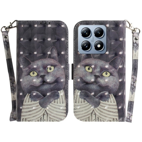 Чехол-книжка 3D Painting для Xiaomi 14T - Cat
