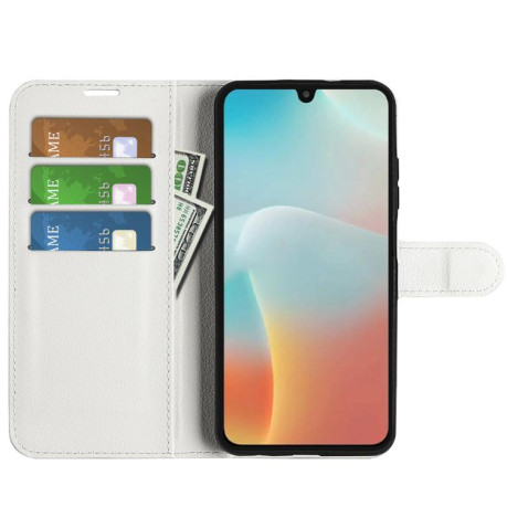 Чехол-книжка Litchi Texture Horizontal Flip Leather на Samsung Galaxy M16 / F16 - белый