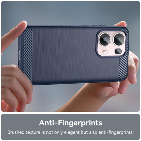 Протиударний чохол Brushed Texture Carbon Fiber на OPPO Reno13 Pro Global - синій