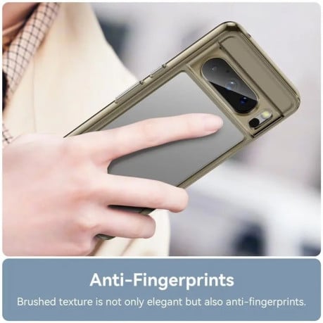 Протиударний чохол Colorful Acrylic Series із кольоровою силіконовою боковиною на Google Pixel 8 Pro - прозоро-сірий