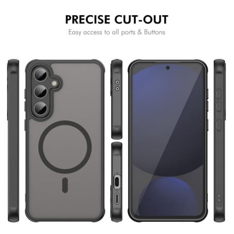 Чохол ENKAY Hat-Prince з MagSafe матовий+скло на Samsung Galaxy S25 FE 5G - фіолетовий