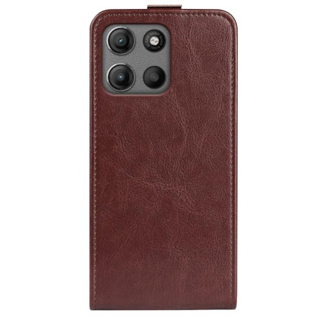 Фліп-чохол Vertical Flip Leather Phone Case with Card Slot для Motorola Moto G15 - коричневий