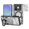 Противоударний чехол CD Texture Sliding Camshield Magnetic Holder на OPPO A5 Pro 5G Global - сріблястий
