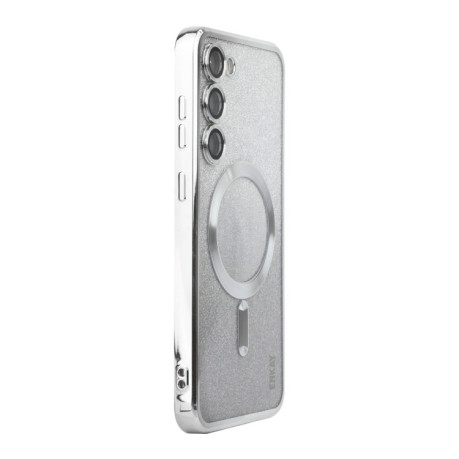 Протиударний чохол ENKAY Hat-Prince Magnetic Glitter Plated  для Samsung Galaxy S25+ 5G - сріблястий