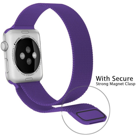 Браслет з нержавіючої сталі Milanese Loop Magnetic для Apple Watch Ultra 49mm / 45mm / 44mm / 42mm - фіолетовий