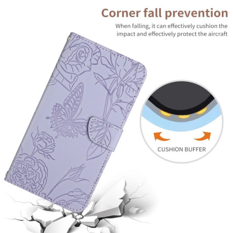 Чохол-книжка Skin Feel Butterfly Embossed для Xiaomi Redmi Note 14S/ 13 Pro 4G / POCO M6 Pro 4G   - фіолетовий