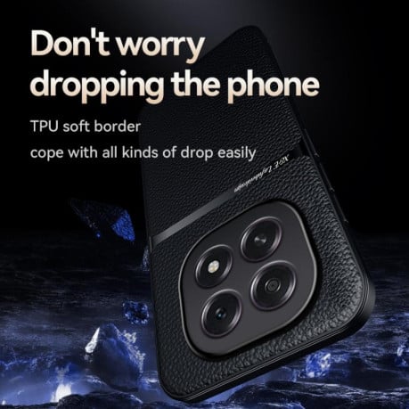 Чехол Litchi Leather Magnetic Full Coverage Shockproof на OPPO A5 5G Global - зеленый