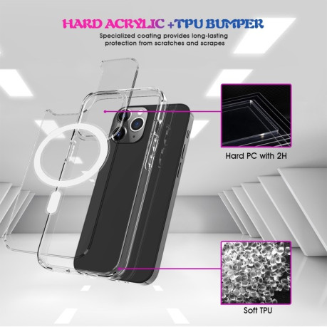 Противоударный чехол Clear Crystal Acrylic для iPhone 14 Plus - прозрачный