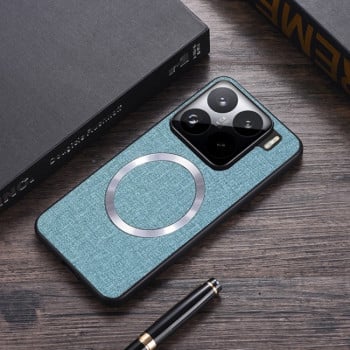 Противоударный чехол CD Magnetic Cloth Texture для Xiaomi 15 - синий