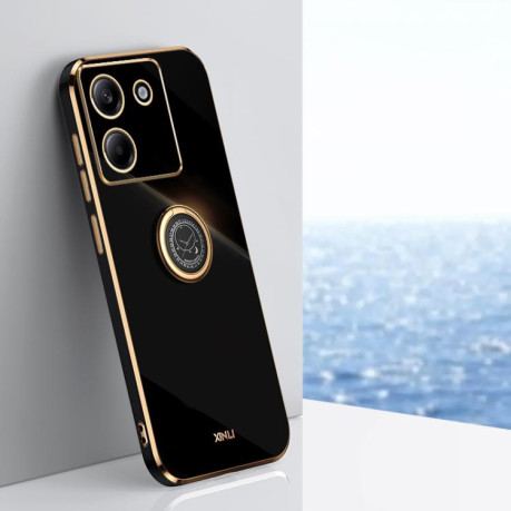Противоударний чехол XINLI Straight Edge with Ring Holder для Xiaomi Poco M7 Pro 5G - чорний