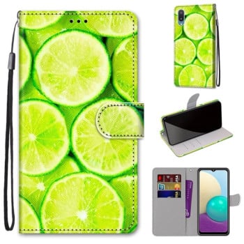 Чехол-книжка Coloured Drawing на Samsung Galaxy A02 / M02 - Green Lemon