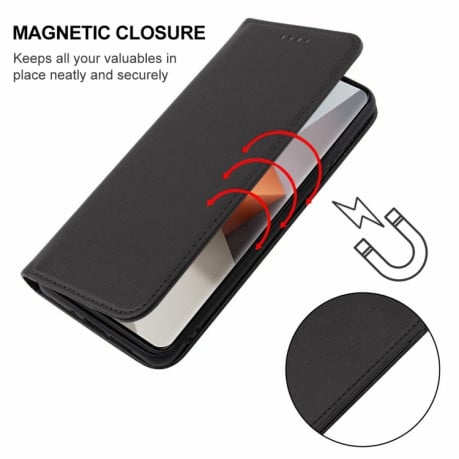 Чехол-книжка Magnetic Closure для Xiaomi Redmi Note 13 Pro+ - черный