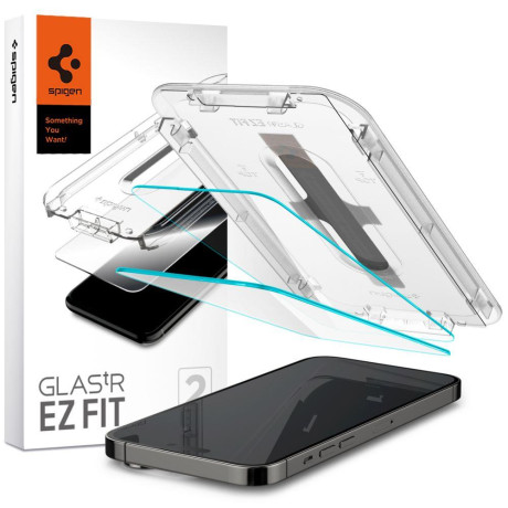 Комплект защитных стекол Spigen Glas.Tr ”EZ Fit” для iPhone 14 Pro