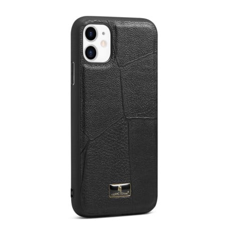 Протиударний чохол Fierre Shann Leather для iPhone 11 - Ox Tendon Black