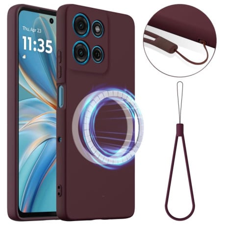 Силіконовий чохол Shockproof Silicone з Magsafe на Motorola Moto G15/G15 Power - коричневий