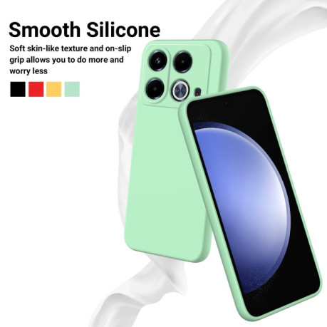 Силиконовый чехол Solid Color Liquid Silicone на Infinix Note 40 4G - зеленый