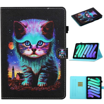 Чохол-книжка Coloured Drawing для iPad mini 7/ mini 6 - Night Cat