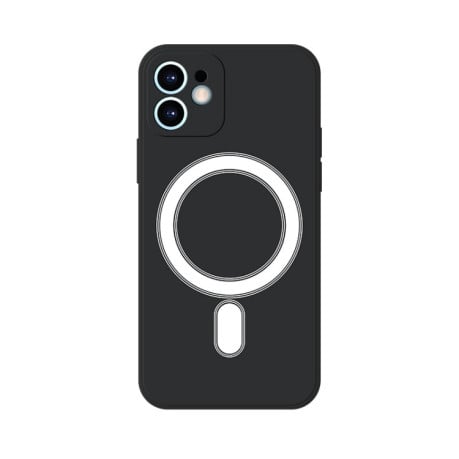 Противоударный чехол Silicone Full Coverage (Magsafe) для iPhone 11 - черный