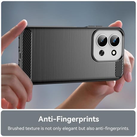 Чохол Brushed Texture Carbon Fiber на Xiaomi Redmi 15C 5G/4G EU 173mm - чорні