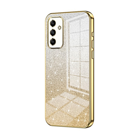 Ударозащитный чехол Gradient Glitter Powder Electroplated на Samsung Galaxy A05s - золотой