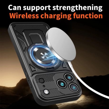 Чехол Armor Rotating Holder с MagSafe и подставкой на iPhone 17 Pro Max - синий