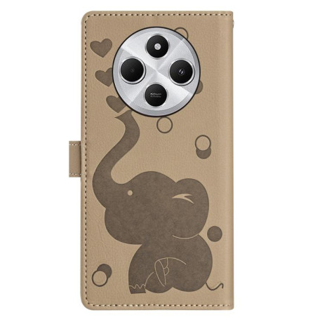 Чохол-книжка Cartoon Elephant Embossed Leather для Xiaomi Redmi A4 5G - хакі